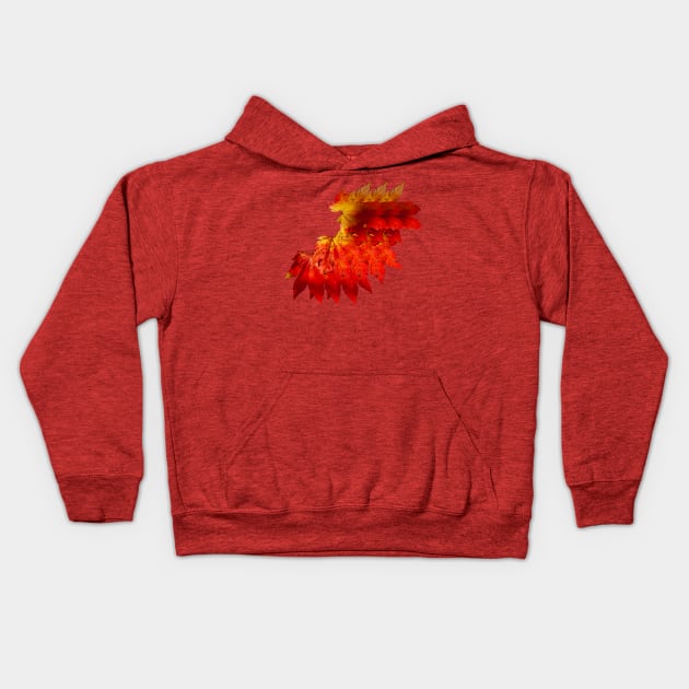 Autumnal fire colored leaves Kids Hoodie by dalyndigaital2@gmail.com